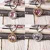 DIY Heart & Flat Round Necklace Making Kit DIY-SZ0007-31-5