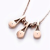 304 Stainless Steel Pendant Necklaces NJEW-I232-09RG-3
