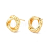 Rack Plating Brass Hollow Out Round Knot Stud Earrings for Women EJEW-F308-03G-1