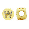 Brass Micro Pave Clear Cubic Zirconia Beads KK-T030-LA843-WX3-2