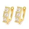 Rack Plating Brass Micro Pave Cubic Zirconia Hoop Earring Findings EJEW-C102-22G-2