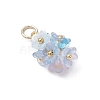 12Pcs Flower Transparent Acrylic Pendants PALLOY-JF03894-4