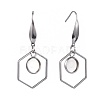 Stainless Steel Dangle Earrings AJEW-JB00502-M-2