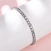 304 Stainless Steel with Clear Cubic Zirconia Link Chain Bracelets BJEW-G754-03P-03-1