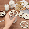 16Pcs 4 Style Plywood Candle Wick Holders WOOD-BC0001-14-3