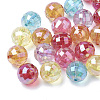 AB-Color Plated Transparent Acrylic Beads TACR-R136-02-1