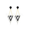 Acrylic Stripe Dangle Stud Earrings FS-WG5637F-01-3
