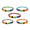 Natural Mixed Stone & Glass Seed Beaded Stretch Bracelet for Women BJEW-JB09627-1