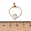 304 Stainless Steel Pave Cubic Zirconia Adjustable Chain Rings RJEW-P189-01C-G-3