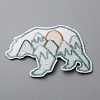 Polar Bear with Scenery Computerized Embroidery Cloth Iron on/Sew on Patches DIY-WH0409-15D-2