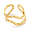 Ion Plating(IP) 304 Stainless Steel Irregular Open Cuff Ring for Women X-RJEW-A043-26G-2