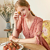 2 Set 2 Color Resin Cherry Pendant Necklace & Charm Bracelet & Dangle Stud Earrings SJEW-FI0001-18-6