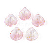 Transparent Glass Petal Pendants GLAA-T030-05-B-1