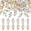 40Pcs 2 Colors Rack Plating Brass Pave Clear Cubic Zirconia Links FIND-HY0003-91-1