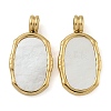 Ion Plating(IP) 304 Stainless Steel Pave Natural White Shell Pendants STAS-B075-23G-1