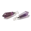 Natural Amethyst Pointed Pendants G-P445-E08-2