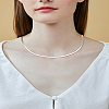 1Pc 3MM Stainless Steel Flat Snake Chain Necklaces NJEW-LP0007-06-3