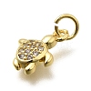 Brass Micro Pave Cubic Zirconia Pendants KK-Z093-15G-2