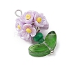 Glass Seed Beaded Flower Pendants PALLOY-MZ00521-04-3