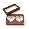 Rectangle Wood Wedding Couple Ring Storage Boxes with Visible Magnetic Cover PW-WG62632-03-1