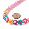 Acrylic Flower & Faceted Round Beaded Necklaces NJEW-JN04191-6