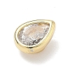 Teardrop Brass Micro Pave Cubic Zirconia Cabochons KK-P345-13G-B02-2