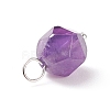 Faceted Natural Amethyst  Pendants PALLOY-JF01694-03-4