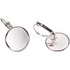 Clear Domed Glass Cabochon Cover and Brass Lever Back Earring Settings for DIY DIY-PH0001-60S-5
