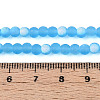 Frosted Transparent Glass Beads Strands GLAA-T032-T4mm-MBB06-4