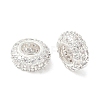 Brass Micro Pave Cubic Zirconia European Beads KK-A254-03B-S-1