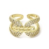 Rack Plating Brass with Clear Cubic Zirconia Cuff Rings RJEW-G308-01B-G-2