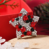 Christmas Theme Zinc Alloy Rhinestone Brooches for Backpack Clothes LS-LK8386-2-1