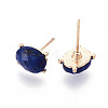 Natural Lapis Lazuli Stud Earrings EJEW-N057-01C-2