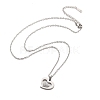 304 Stainless Steel Crystal Rhinestone Heart Pendant Cable Chain Necklaces for Women NJEW-Z056-01D-P-4