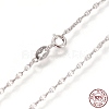 Anti-Tarnish Rhodium Plated 925 Sterling Silver Mariner Link Chain Necklaces STER-L059-13P-3