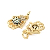Brass Micro Pave Cubic Zirconia Charms KK-U056-47G-2