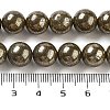 Natural Pyrite Round Beads Strands G-F197-10-10mm-7