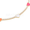 Brass Cubic Zirconia with Enamel Pendant Necklaces NJEW-S418-04-2