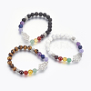 Natural & Synthetic Gemstone Beads Stretch Bracelets BJEW-JB03930-1