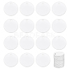 30Pcs Blank Double-sided Heat Transfer Aluminium Pendants DIY-BC0012-89B-1