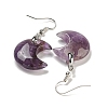Rack Plating Moon Brass Dangle Earrings for Women EJEW-B064-02P-08-2