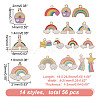 ARRICRAFT 56pcs 14 styles Alloy Enamel Pendants ENAM-AR0001-67-5