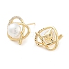 Heart Brass with Glass Stud Earrings EJEW-Q800-08KCG-2