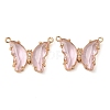 Brass Pave Faceted Glass Connector Charms FIND-Z020-03Q-1