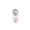 Natural Cultured Freshwater Pearl Rondelle Charms PALLOY-JF04393-01-3
