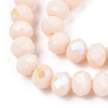 Electroplate Opaque Solid Color Glass Beads Strands EGLA-A034-P6mm-L20-2