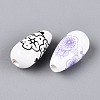 Printed Handmade Porcelain Beads PORC-N014-06A-3