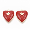 Brass Micro Pave Clear Cubic Zirconia Charms X-KK-T051-13G-NF-1