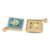 Rack Plating Brass Micro Pave Cubic Zirconia Pendants KK-P268-11D-G-3