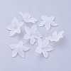Clear Frosted Acrylic Flower Beads X-PL594-11-2